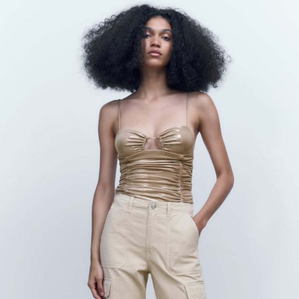 Zara Gold Bodysuit-- New!